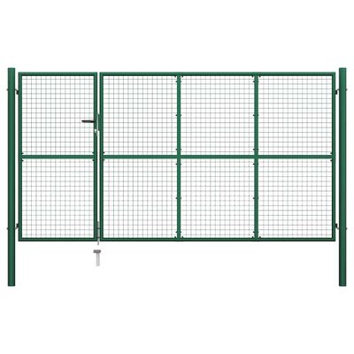 vidaXL Záhradná brána oceľová 350x175 cm zelená