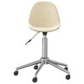 3086074 vidaXL Swivel Dining Chair Cream Fabric (333457)