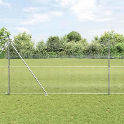 vidaXL Vonkajší zváraný drôtený plot so špicami 25 x 1,6 m Strieborná