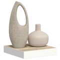 vidaXL Plávajúca nástenná polica dub a biela 23x23,5x3,8 cm MDF