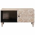 vidaXL Konferenčný stolík Biela 80 x 50 x 40 cm Masívne mango drevo