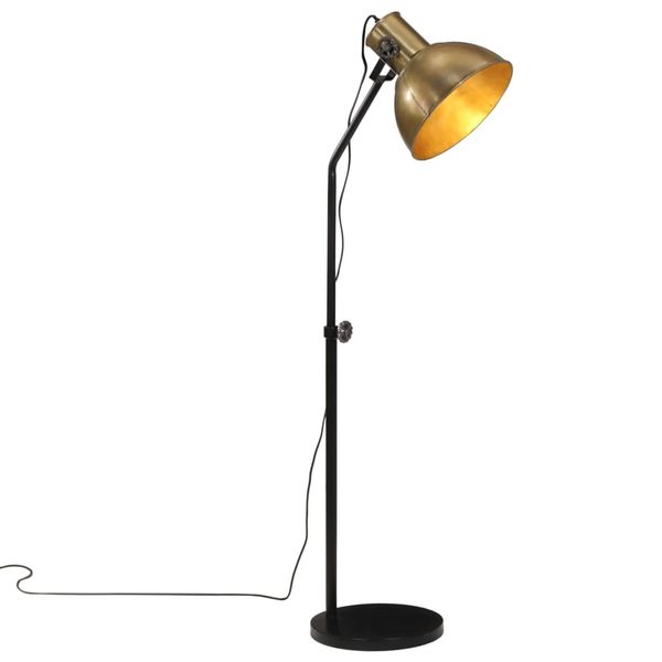 vidaXL Podlahová lampa 25 W starožitná mosadzná 30x30x90-150 cm E27