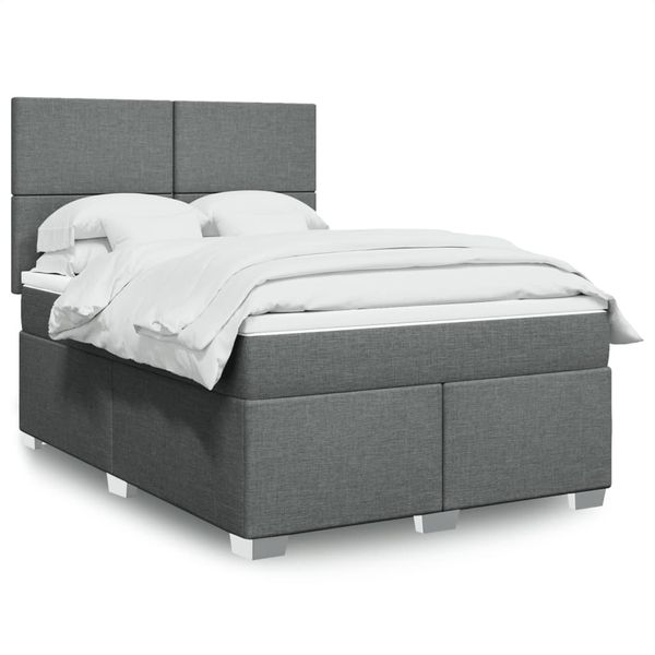 vidaXL Boxspring posteľ s matracom tmavosivá 160x200 cm látka