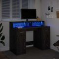 vidaXL Stôl so zásuvkou Čierny dub 120 x 55 x 91 cm Kompozitné drevo