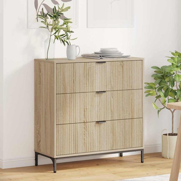 vidaXL Servírovacia skriňa so zásuvkou Sonoma dub 79,5 x 33 x 82 cm
