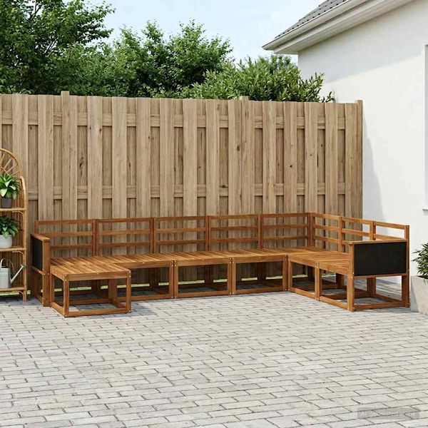 vidaXL Záhradná súprava gaučov 8 pcs Prírodná Pevné akáciové drevo
