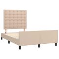 vidaXL Posteľný rám s čelom kapučínový 120x200 cm umelá koža
