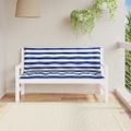 vidaXL Podložky na záhradnú lavičku 2 ks modro-biele 150x50x7cm látka