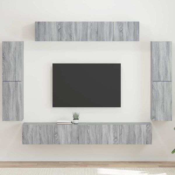 vidaXL TV skrinka 8 pcs Sivý Sonoma