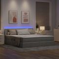 vidaXL LED úložná posteľ s matracom Svetlosivá 160 x 200 cm Látka