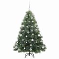 vidaXL Umelý vianočný stromček s 150 LED-i Zelená 150 cm PE a PVC
