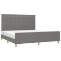 vidaXL Posteľ bez matraca tmavosivá 160x200 cm látka