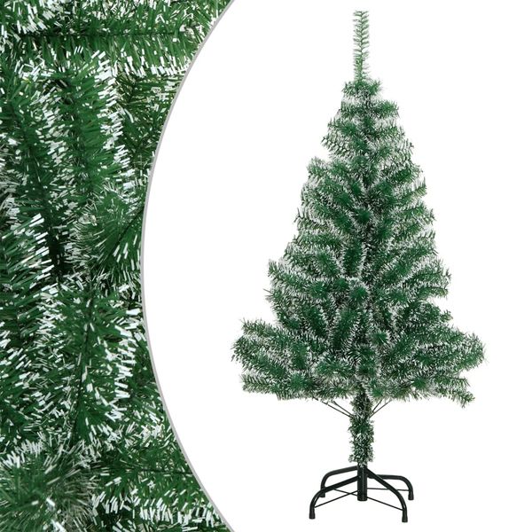 vidaXL Umelý vianočný stromček s vločkami snehu zelený 150 cm