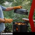 Záhradný gril s krytom 44x80x42cm Kaminer 3IN1 záhradná udiareň, teplomer, udiareň 3v1 Zahradní gril s krytem 44x80x42cm Kaminer 3IN1 zahradní udírna, teploměr, udírna 3v1