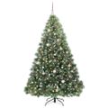 vidaXL Umelý vianočný stromček s 300 LED-i Zelená 210 cm PE a PVC