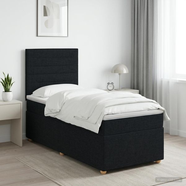 vidaXL Posteľ boxspring s matracom Čierna 80 x 200 cm Látka