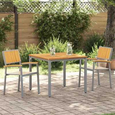 vidaXL Stohovateľná stolička 2 ks Hnedá Pevné akáciové drevo