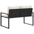 vidaXL lavička Čierna a krémová biela 115 x 65 x 72 cm Ratan