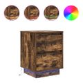 vidaXL Nočné skrinky s LED osvetlením 2 ks Dub dymový 38x34x50 cm