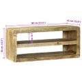 vidaXL TV skrinka s poličkou Hnedá 80 x 32 x 36 cm Mangový masív