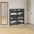 vidaXL Nástenné skrinky na topánky 4 ks, lesklé sivé 60x18x60 cm