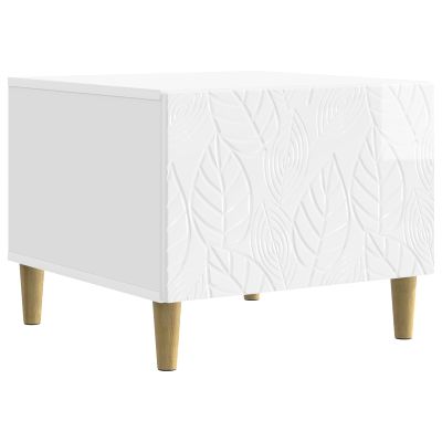 vidaXL Konferenčný stolík Biela s vysokým leskom 50 x 49 x 40 cm