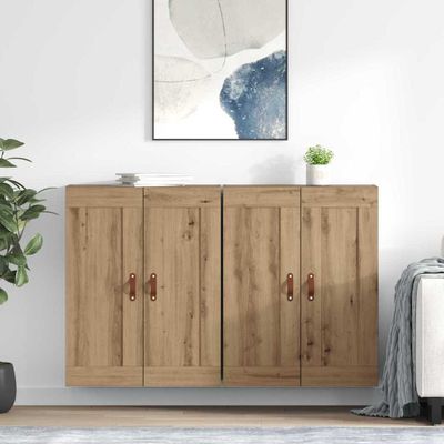 vidaXL Závesná skrinka Nástenný 2 pcs Remeselný dub 69,5 x 34 x 90 cm