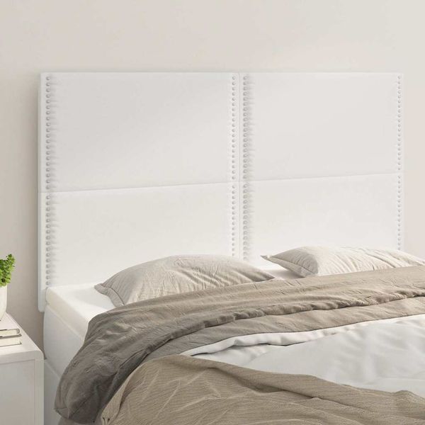 vidaXL Čelo postele biele 144x5x118/128 cm umelá koža