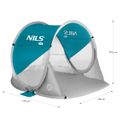 Samostatný skladací plážový stan NILS Camp NC3142 modro-zelený