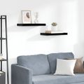 vidaXL Plávajúce nástenné police 2 ks, lesklé čierne 50x23,5x3,8 cm, MDF