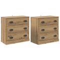 vidaXL Komody 2 ks Remeselný dub 70 x 35,5 x 67,5 cm Kompozitné drevo