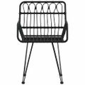 vidaXL Záhradné stoličky 2 ks s opierkami čierne 56x64x80 cm PE Rattan