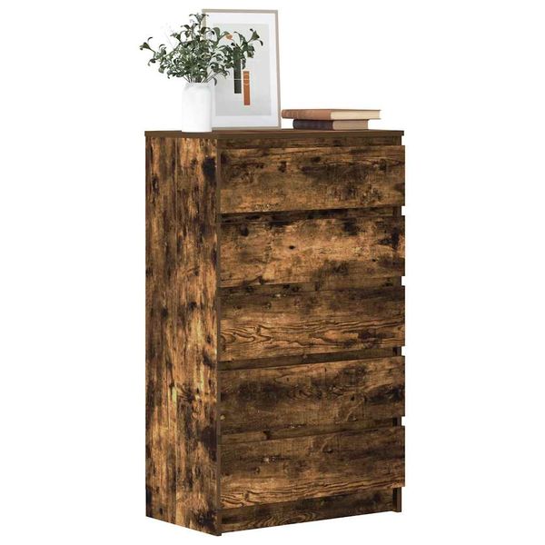 vidaXL Zásuvková skrinka dymový dub 60x36x103 cm spracované drevo