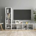 vidaXL TV skrinky 2 ks lesklé biele 142,5x35x36,5 cm drevotrieska
