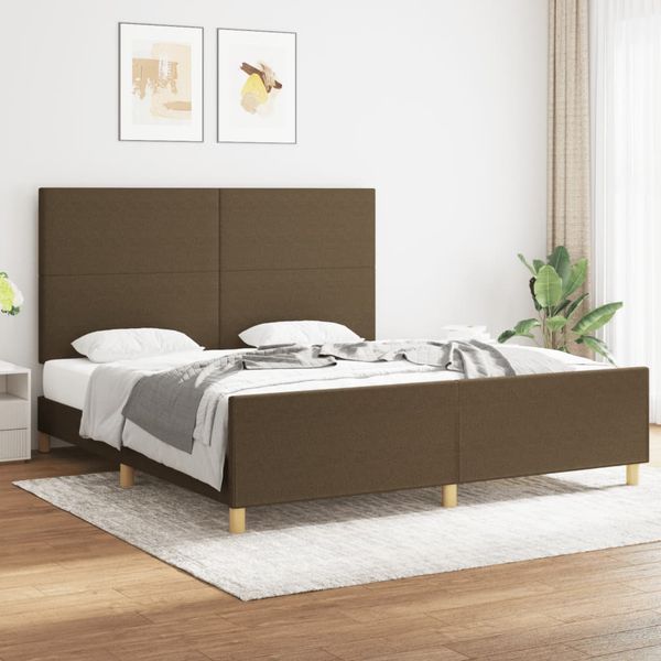 vidaXL Posteľ bez matraca tmavohnedá 180x200 cm látka