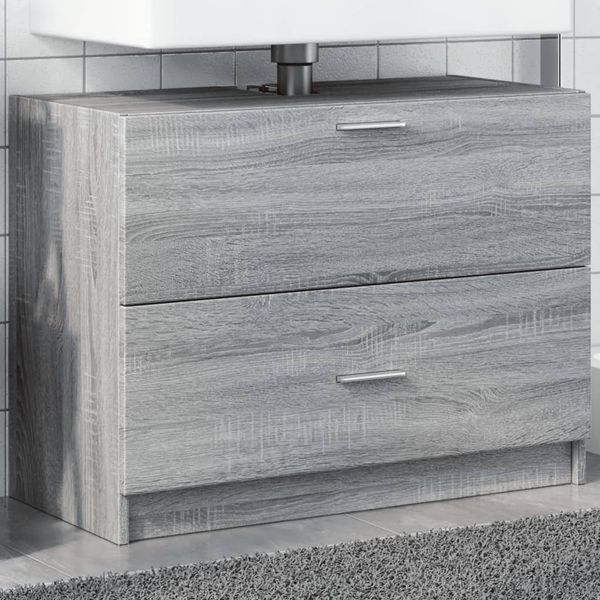 vidaXL Umývadlová skrinka sivý dub sonoma 78x37x59 cm kompozitné drevo