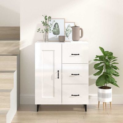 vidaXL Komoda lesklá biela 69,5x34x90 cm spracované drevo
