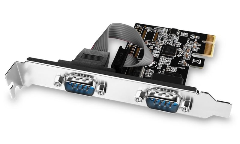 AXAGON PCEA-S2N, PCIe řadič - 2x sériový port (RS232) 250 kbps, vč. LP Radic, PCIe x1, 2x sériový port, 250kb/s, vcetne low profile záslepky