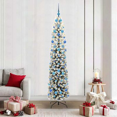 vidaXL Umelý vianočný stromček Zelená 210 cm PVC, oceľ a plast
