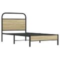 vidaXL Posteľný rám bez matraca 75x190 cm dub sonoma kompozitné drevo
