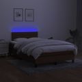 vidaXL Boxspring posteľ s matracom a LED tmavohnedá 120x190 cm látka