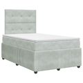 vidaXL Posteľ boxspring s matracom Svetlosivá 120 x 200 cm Zamat