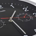 vidaXL Nástenné hodiny Quartz s vlhkometrom a teplomerom čierne 30cm