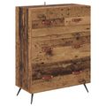 vidaXL Highboard Staré drevo 69,5 x 34 x 180 cm Kompozitné drevo