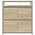 vidaXL Botník so 4 výklopnými zásuvkami dub sonoma 100x34x112 cm
