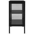 vidaXL Komoda čierna 70x35x70 cm oceľ a sklo