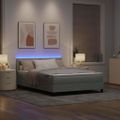 vidaXL LED box s pružinami Svetlosivá 140 x 190 cm Zamat