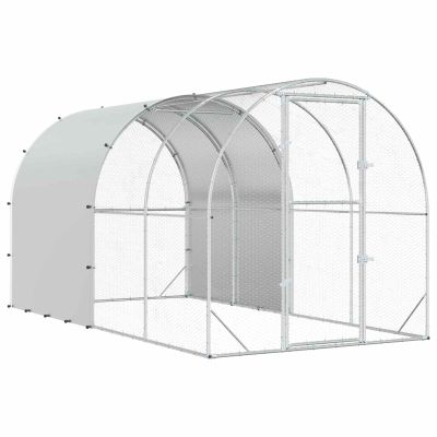 vidaXL Kurník pre kurčatá Strieborná 400 x 200 x 200 cm