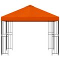 vidaXL Altánok 3 x 3 m Oranžová Polyester a oceľ 190 gsm