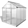 vidaXL Skleník, spevnený hliník 3,46 m²